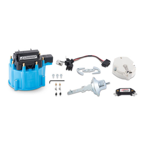 Engine Distributor Tune-Up Kit; Fits GM HEI V8 Dist w/Internal Coil; Blue&nbsp;Cap