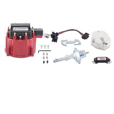 Engine Distributor Tune-Up Kit; Fits GM HEI V8 Dist w/Internal Coil; Red&nbsp;Cap