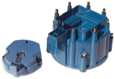 Engine Distributor Cap and Rotor Kit; Fits GM HEI Dist w/Internal Coil;&nbsp;Blue