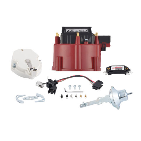 Engine Distributor Tune-Up Kit; Fits GM HEI V6 Dist w/Internal Coil; Red&nbsp;Cap