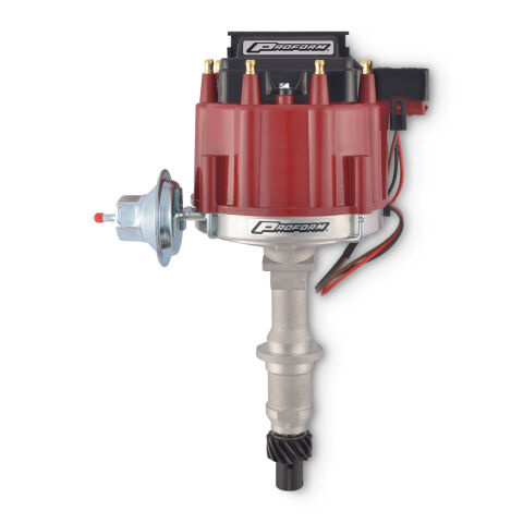 HEI Distributor; Fits Pontiac 326-455 V8 Engines; Red Cap; Natural Finish