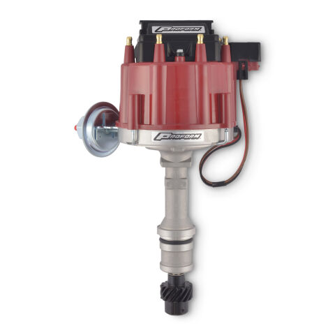 HEI Distributor for Oldsmobile 260-455 V8 Engines; Red Cap; Natural Finish