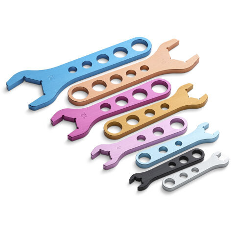 Aluminum AN Wrench Set; 8 Pieces; Includes Size -3AN thru -20AN; Sold as One&nbsp;Set