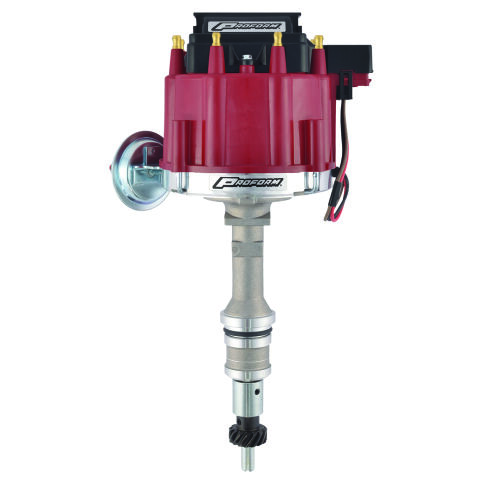 HEI Distributor; Street/Strip; Built-In Coil; Red Cap; For Ford 351W Engine