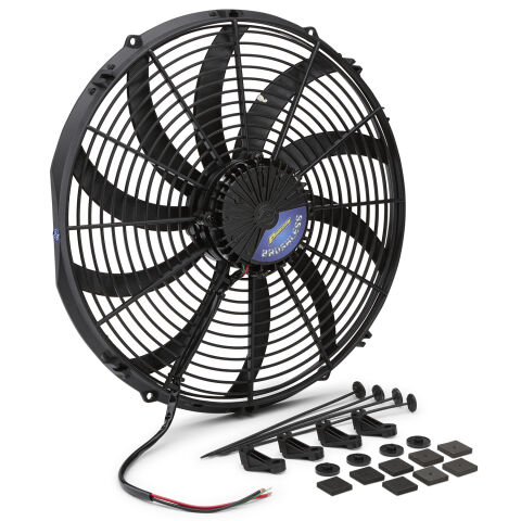 Brushless Electric Radiator Fan; Universal; S-Blade; 12 Volt; 16 Inch; 3300&nbsp;CFM
