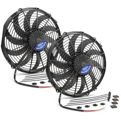 Dual 10 Inch Brushless Electric Radiator Fan; Universal; 12 Volt; 2040 CFM