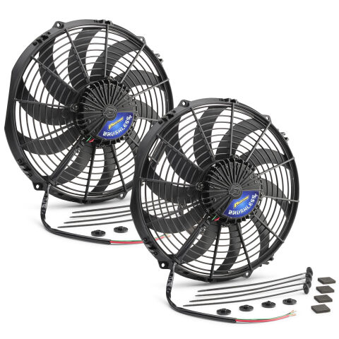 Dual 12 Inch Brushless Electric Radiator Fan; Universal; 12V; 3860 CFM; S-Blade