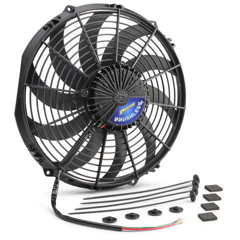 Brushless Electric Radiator Fan; 12 Volt; 14 Inch; S-Blade; Pusher; 2740&nbsp;CFM