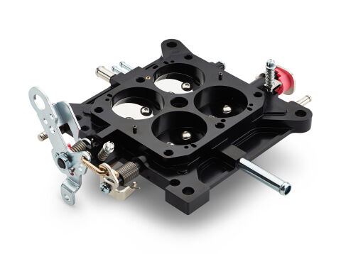 Carburetor Throttle Base Plate; 4150 Model; 650 - 800 CFM Mech. Sec. Carb;&nbsp;Black