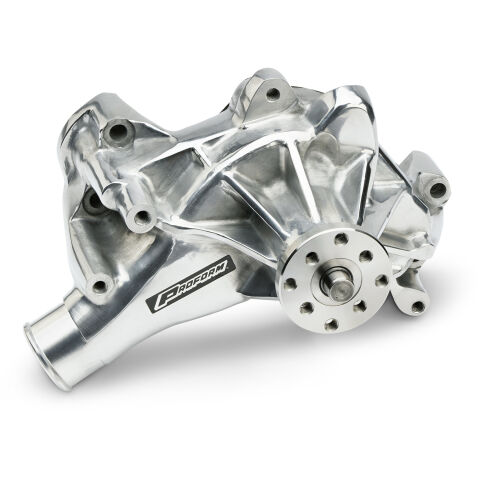 Engine Water Pump; Mechanical Long Style; High Flow Model; Polished; SB&nbsp;Chevy
