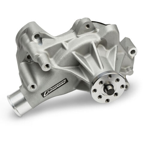 Engine Water Pump; Mechanical Long Style; High Flow Model; Satin; SB&nbsp;Chevy