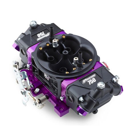 Black Race Series Carburetor; 750 CFM, Mechanical Secondary, Black &&nbsp;Purple