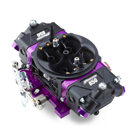 Black Race Series Carburetor; 850 CFM, Mechanical Secondary, Black &&nbsp;Purple