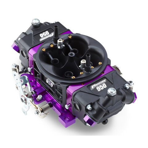 Black Race Series Carburetor; 950 CFM, Mechanical Secondary, Black &&nbsp;Purple