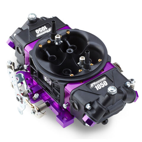 Black Race Series Carburetor; 1050 CFM, Mechanical Secondary, Black &&nbsp;Purple