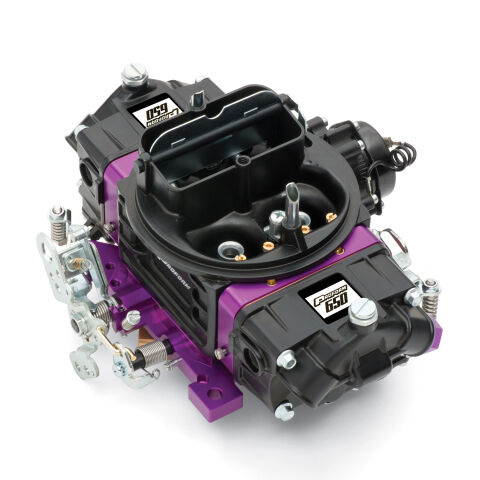Black Street Series Carburetor; 650 CFM, Mechanical Secondary, Black &&nbsp;Purple