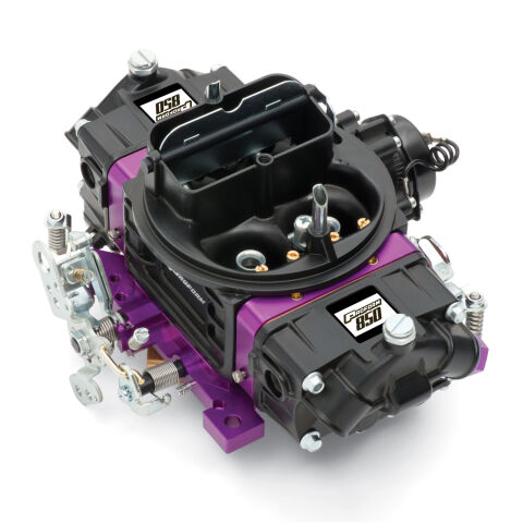 Black Street Series Carburetor; 850 CFM, Mechanical Secondary, Black &&nbsp;Purple