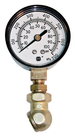 Tire Pressure Gauge; 0-100 PSI Range; 2lb Increments; 2-1/2 Diameter&nbsp;Face