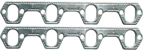 Engine Header Gasket Set; Small Block Ford; Aluminum Material; Round Port;&nbsp;Pair