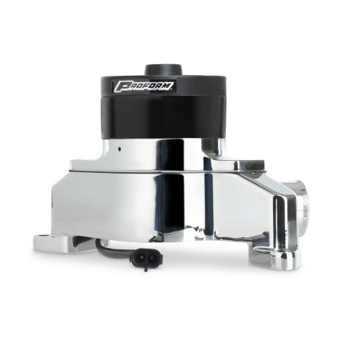 Electric Engine Water Pump; Aluminum; Chrome Finish; Fits SB Ford Engines