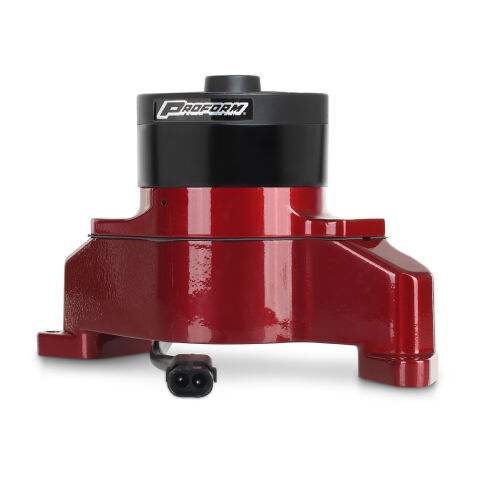 Electric Engine Water Pump; Aluminum; Red Powder Coat; Fits SB Ford Engines