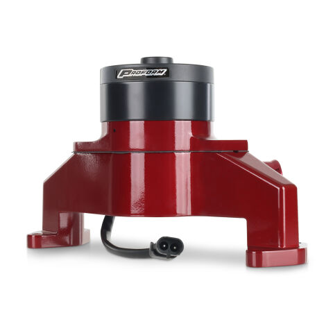 Electric Engine Water Pump; Aluminum; Red Powder Coat; Fits BB Chevy Engines