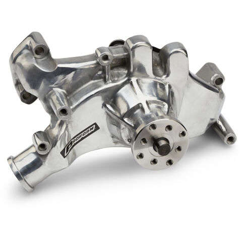 Engine Water Pump; Mechanical Long Style; High Flow Model; Polished; BB&nbsp;Chevy