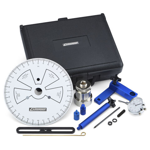 Camshaft Degree Wheel Kit; GM LS; Heads Off; 9in Wheel with Dial Indicator