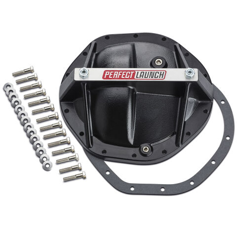 Differential Cover; 'Perfect Launch'; Fits GM 14 Bolt; 9.5 Inch; Aluminum;&nbsp;Black