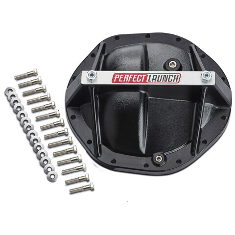 Differential Cover; 'Perfect Launch'; Fits GM 14 Bolt; 9.5 Inch; Aluminum;&nbsp;Black
