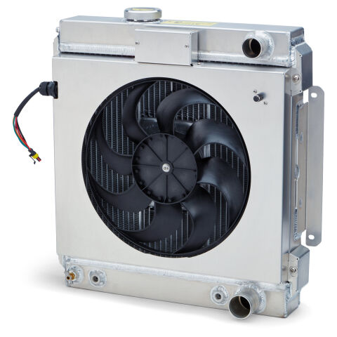 Slim-Fit Radiator System, 1964-66 Mustang, Passenger Side Outlet, Auto&nbsp;Trans