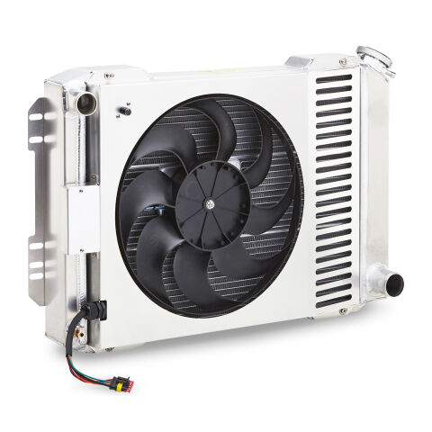 Slim-Fit Radiator System, Mopar 1970-74 E-Body, 60-88 A/B-Body, Manual Trans
