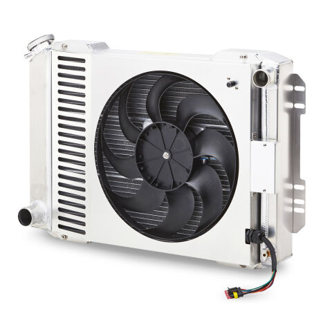 Slim-Fit Radiator System, Mopar 1970-74 E-Body, 60-88 A/B-Body, Manual Trans
